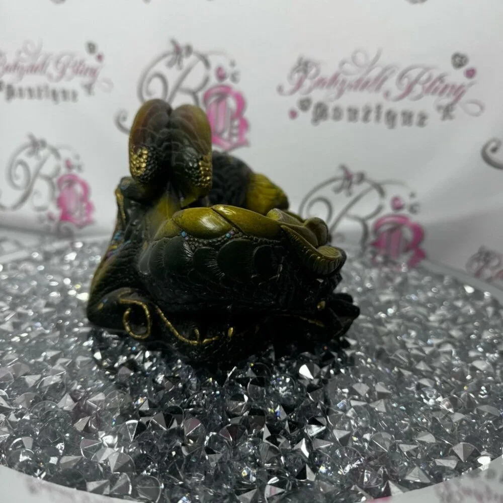 Windstone editions Hollywood California Decorative Dragon Figurine Green purple